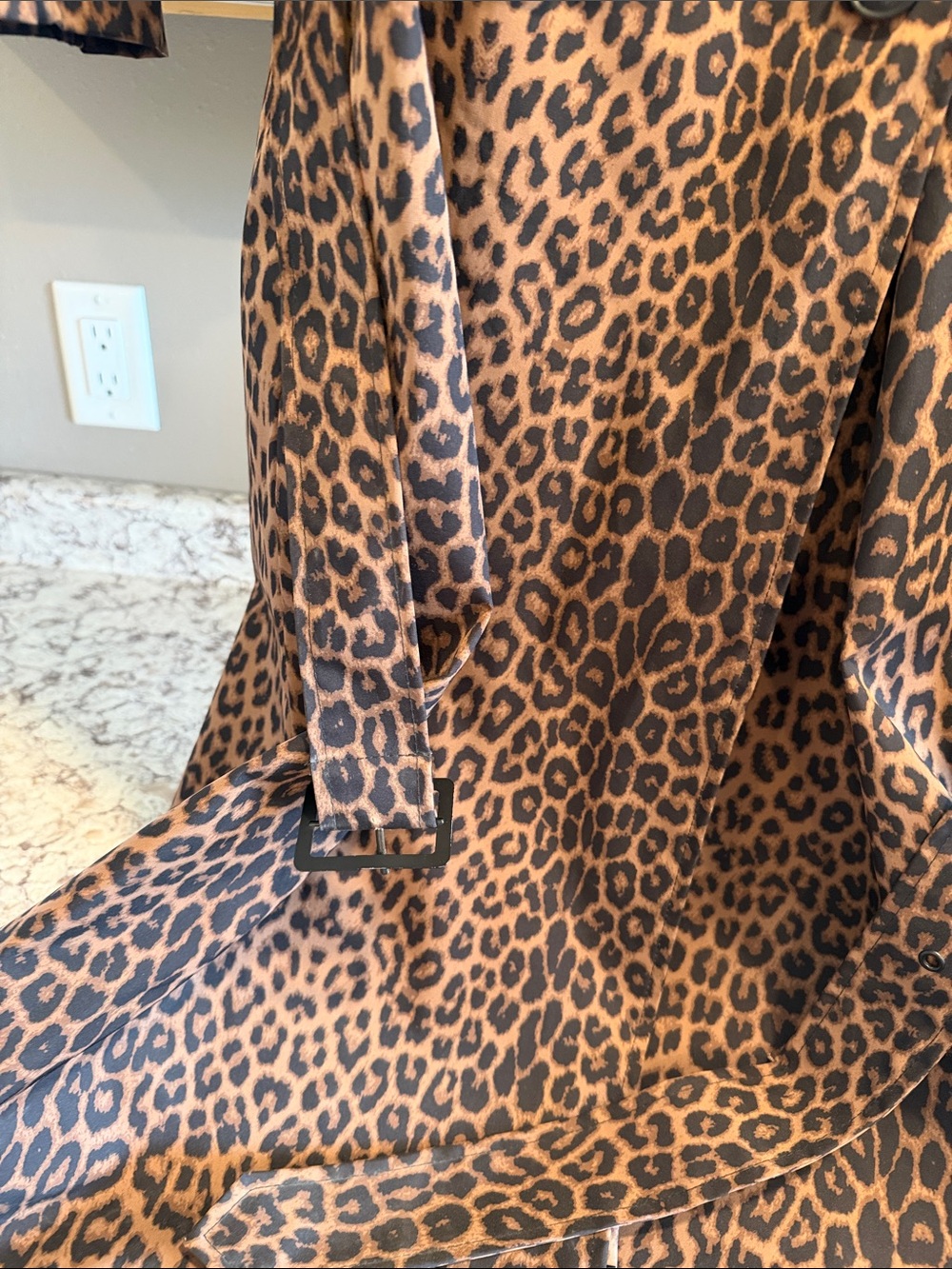 Rebecca Minkoff Leopard Print Trench Coat - Brown and Black - Picture 13 of 15